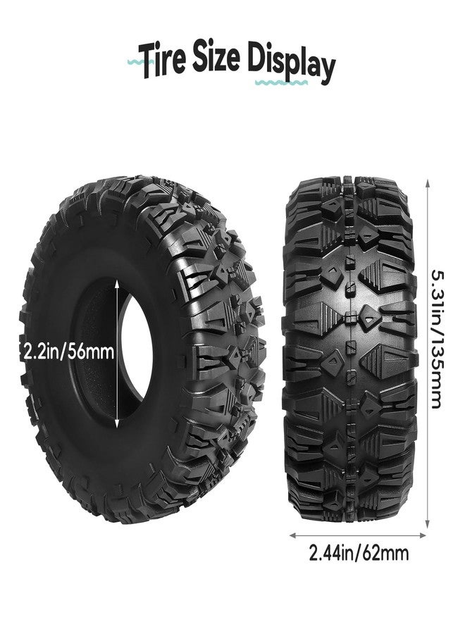 AllinRC 2.2 Crawler Tires 4Pcs fit 2.2 Beadlock Wheels RC Rubber Tyre Set with Foam Insert for 1/10 RC Rock Crawler Axial SCX10 RR10 Wraith Capra - Image 2